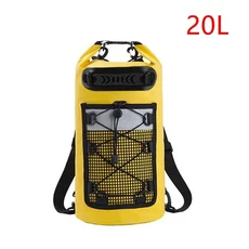 수영 팩 드라이 가방 야외 스포츠 트레킹 래프팅 서핑 카약 보트 배낭을위한 방수 어깨 가방 20/30L PVC, Yellow-20L, 2XL