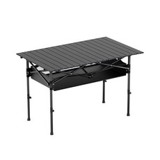 蛋捲桌 可調折疊桌 送網袋收納袋 露營桌 摺疊桌 野餐桌 戶外折疊桌 擺攤桌 露營折疊桌 摺疊餐桌, 正鋼黑