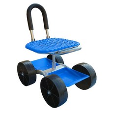 온실 수확의자 고추 따는 야채작업 딸기 밭일 회전 농업 작업용 좌석 받침, 2. 접이식 등받이 3륜 수납 트레이, 1개