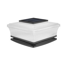 太陽能柱頭燈 太陽能燈 庭園燈 圍墻燈 園藝燈 LED戶外燈 別墅門柱燈 防水燈 庭院燈 立柱燈 護欄燈, 白色方形柱頭燈