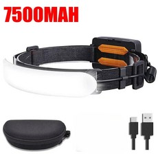 1500LM 높은 전원 LED 전조등 COB 헤드 손전등 7500Mah 내장 배터리 USB 충전식 낚시 캠핑 랜턴 토치