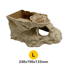 爬寵躲避屋 仿真石洞穴 守宮蜥蜴角蛙適用 爬蟲箱造景裝飾 臺灣出貨, L大號-沙黃【240*190*135mm, 1個