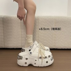 新款夏季巴黎洞洞鞋女外穿防滑增高厚底包頭涼拖鞋厚底情侶踩屎感