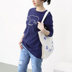 화이트 곰 수유티 긴팔 수유복 봄 여름 홈웨어 임부복 상의 수유티셔츠