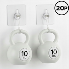 라코비 강력한 무타공 접착식 액자 시계 걸이, 투명, 20개