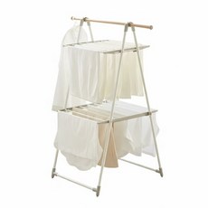 한샘 우드패턴 빨래 건조대 원룸형, 내추럴브라운 + 그레이