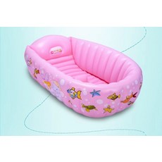 新款嬰兒游泳池充氣保溫嬰幼兒童寶寶游泳桶家用洗澡桶新生兒浴盆, 粉色:嬰兒洗澡盆