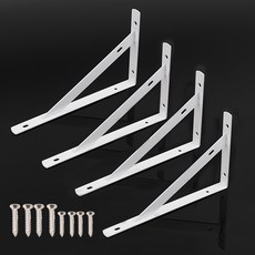 철물파크 트러스 선반받침대 선반대 보강대 지지대 고정받침대 까치발 꺽쇠, B-03 250x150mm(화이트4개입), 4개