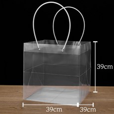 PVC 흰색 긴손잡이 쇼핑백(39x39x39cm 정사각) (10개 묶음), 1봉