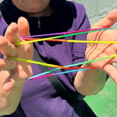 전통놀이 손놀림 훈련 무지개색 줄놀이 어린이 두뇌발달 손가락 놀이 감각 발달, 1개