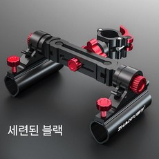 민물 낚시 브래킷 로드 프레임 장비 홀더 거치대 받침대 랙 받침틀 접이식, 2. 더블 터렛 A 검빨