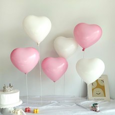 하트 풍선 스탠드 슬림스탠드 생일 기념일 파티 분홍색, 1개, 핑크+화이트