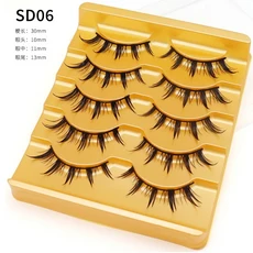 쿠쿠스토어 만화 속눈썹 고양이 폭스 라인 3D 자연 거짓 푹신한 부드러운 크로스 전경 확장 메이크업 새로, 03 3