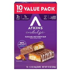 ATKINS Indulge 焦糖堅果咀嚼棒 10入, 1個, 340g