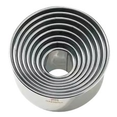 三能 SN3840 圓形切模組-8個組 不鏽鋼圓形餅乾模具 烘焙切模組, 1個