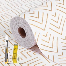 주방 캐비닛용 서랍 및 선반 라이너 비접착식 미끄럼 방지 이중 레이어 PVC 방수 쉬운 세척 드레서 욕실 냉장고용 나이프 줄자(43.2 x 6.1m(17 20피트) 블랙, 골드 애로우