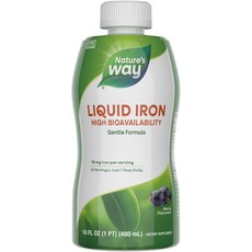 Nature's Way 액상 철분 보충제 18mg 글리시네이트 철 베리맛 16oz, 1개
