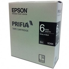 엡손 라벨테이프 6K.6mm/흑/백글씨.1개 han4791zk, 단일