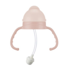 小獅王辛巴 simba 蘊蜜寬口防漏滑蓋把手吸管組 奶瓶 水杯配件 7050, 1個, 把手吸管組-栗粉