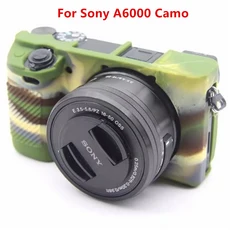 소프트 실리콘 갑옷 카메라 바디 케이스 소니 알파 A7II A7R2 A6000 ZV-E10 고무 커버 스킨, 1개, 02 A6000 Camo