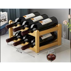 【開發票/統編】實木紅酒架 展示架 家用酒櫃置物架 客廳擺酒展示架, 1個, 原色款--二層33CM