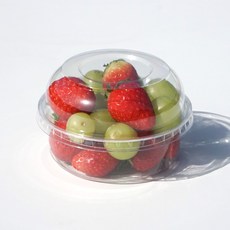 키친코디 일회용 원형 샐러드 반찬용기 400ml + 돔뚜껑 세트, 1세트, 50개