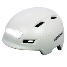 헤드웨이 전후방 LED 라이트 자전거 킥보드 전동킥보드 헬멧, 1개, 무광화이트