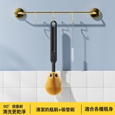 硅膠奶瓶刷清洗套裝嬰幼兒專用奶瓶清洗刷瀝乾洗奶瓶便攜旅行套裝, 基礎奶瓶刷2件套:如圖所示, 1個