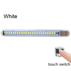 미니 휴대용 USB LED 책 빛 DC5V 울트라 브라이트 독서 램프 3leds 24leds 조명 전원 PC 노트북, 05 24 LED Touch White, 01 1pcs, 1