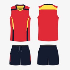 배구유니폼세트 남녀공용 경기훈련 팀복 학생 전문 맞춤제작 디지털프린트, A1756 남성 레드