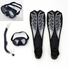 이로운 오리발 스노클링 세트 3종 265~275mm 네이비 수영 스쿠버 수경 다이빙 프리다이빙 장비 물갈퀴