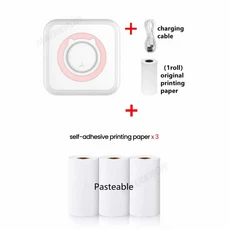 미니 열전사 프린터용 컬러 감열지 57MM DIY 자차 출력 스티커 라벨지 사진 용지 접착, C15 Pink 3 adhesive, C15 Pink 3 adhesive