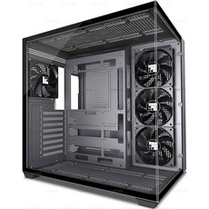 FOIFKIN F300 (2025) PC 케이스 - C가 케이스 FOIF 타입 컴퓨터 미드타워 없음 팬 유리 사전 4 설치된 ATX 있는 RGB 게이밍 270, 블랙+.