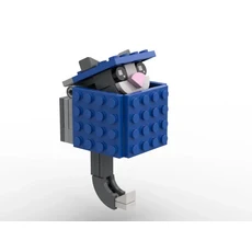 MOC 벽돌 키 체인 거치대 특이한 어린이 장난감 조립 모델 장식 DIY 걸이 링 건설 도시 빌딩 블록, 08 blue gray cat