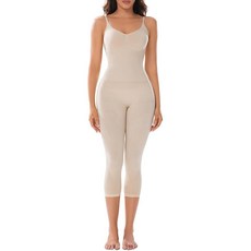 Athlemo 여성용 보정속옷 바디수트 복부 컨트롤 카프리 압박 레깅스 엉덩이 리프팅 심리스 전신 파자 셰이퍼 누드 XXL