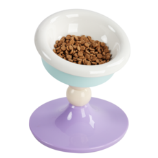 팔업 푸딩 강아지 밥그릇 고양이 밥그릇 높이각도조절형 세라믹 식기, 1개, 라벤더민트