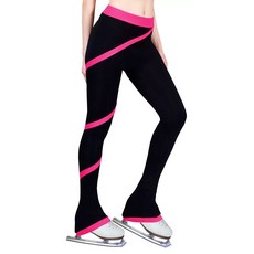 피겨스케이트 연습복 복장 리듬체조 제품 피겨스케이팅 훈련복 스포츠레깅스 블랙 레깅스 스케이트의상 운동 스케이팅 체조복 피겨바지, 8.로즈레드 S