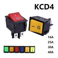PCS 30 40A 250V AC 고전류 실버 버튼 스위치 OFF ON 전용 전원 스털링 로커 KCD4 기계 EELDING 포인트, 16A, 2Position 4PIN Bla