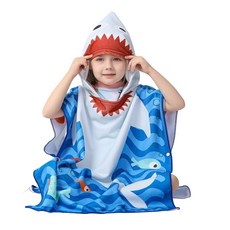 萱寶媽咪baby童裝館 兒童連帽浴巾 男童恐龍印花 女童卡通造型 速乾吸水 沙灘游泳浴袍