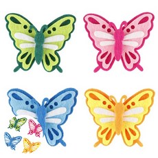 [팔마누] 미술놀이교구 미술교육교재 학교미술재료 펠트 미니 나비 신형 4개입