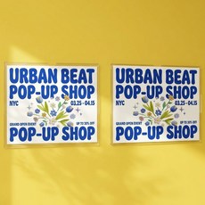 무타공 접착식 안내문 가로형 투명 아크릴 배너 액자, 2개