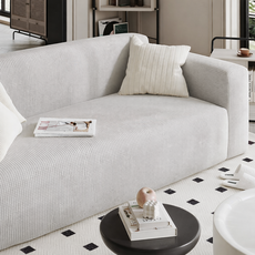 [먼지없는] 아로무드 와플 소파커버 + 자체제작 고정 스펀지, 라이트 그레이, 1개