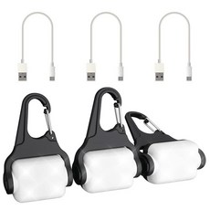 야간 산책용 강아지 조명 클립 온 개 목걸이 조명 - 3가지 모드 USB-C 충전식 IP65 방수 달리기 캠핑 등산 자전거용 LED 안전 2팩, White-3pcs