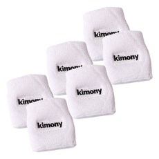 키모니 손목밴드 세트 스포츠 러닝 배드민턴 타월 땀흡수 손목아대, 화이트, 6개