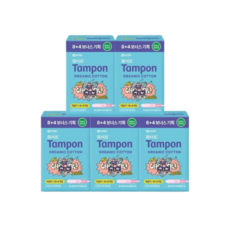 화이트 유기농 오마이 탐폰 레귤러 8+4P (5팩), 5세트, 12개입