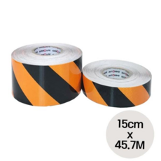 공사 사선 벌집 반사 테이프 황색검은색 x 1롤 15cm 45.7M, 1개