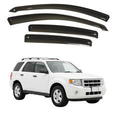 比德堡崁入式晴雨窗【內嵌式-短截式】福特FORD ESCAPE 2001-2012年專用, 1套, 前窗兩片, 黑色