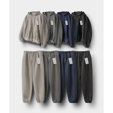 [무드인사이드] [SET] 스티치 피그먼트 후드 맨투맨 셋업