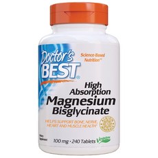 Doctor's BEST Doctor's Best 螯合高吸收鎂礦物質 100 毫克, 1個, 240顆