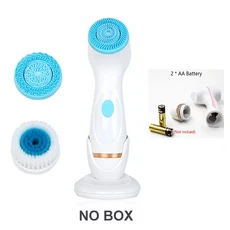 3 In 1 전기 클렌징 브러시 소닉 회전 클렌징 브러시 갈바니 페이셜 스파 시스템 깊게 청소하고 블랙헤드, 05 Blue Battery No Box